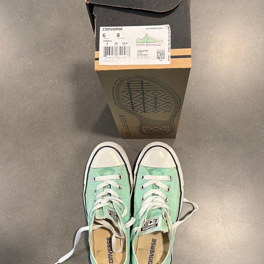 Converse All Star Light Green/Peppermint Canvas Shoes Size 8 women's - Picture 2 of 5